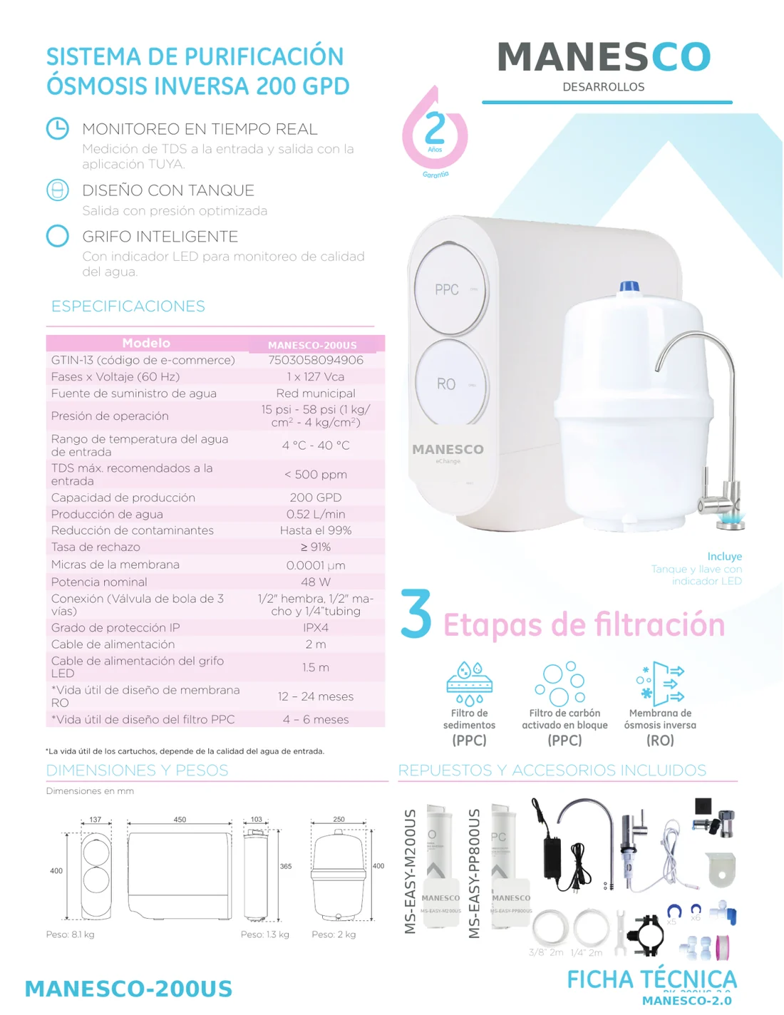 Ficha RO600 osmosis inversa